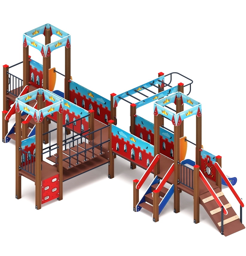 КОРОЛЕВСТВО (красное) детский игровой комплекс ДИК 1.15.05-03 (H=750)