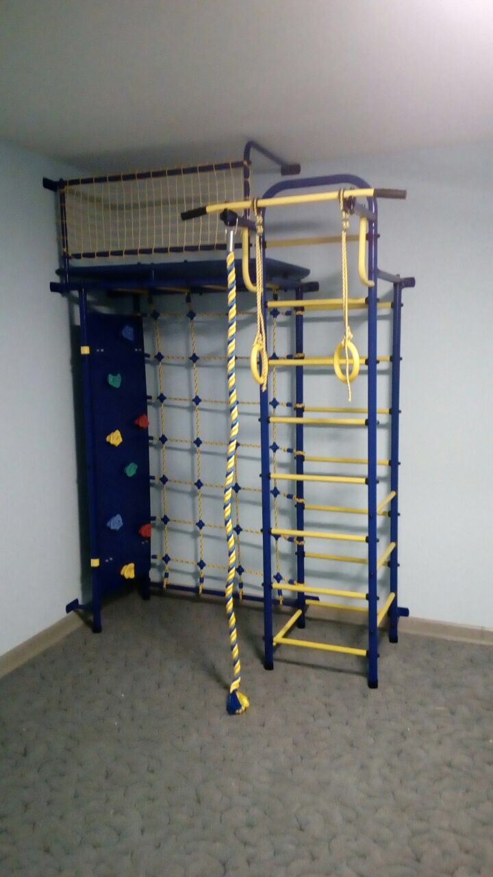 Спортивно-игровой комплекс Пионер 10Л со скалодромом сине/желтый
