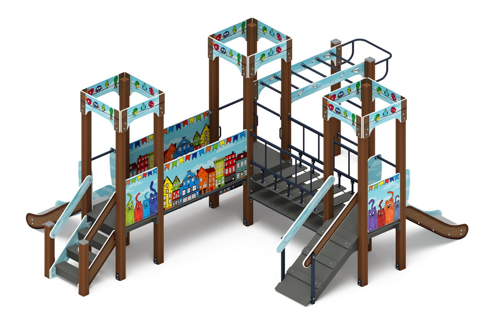 КОРОЛЕВСТВО (коты) детский игровой комплекс ДИК 1.15.08-11 (H=750)