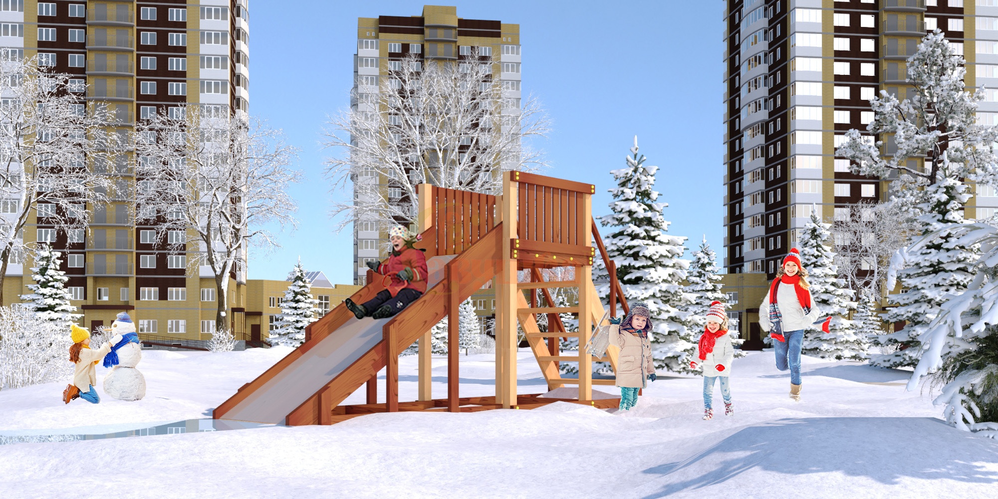 Зимняя горка ЗИМА 2 Савушка (скат 3 м)