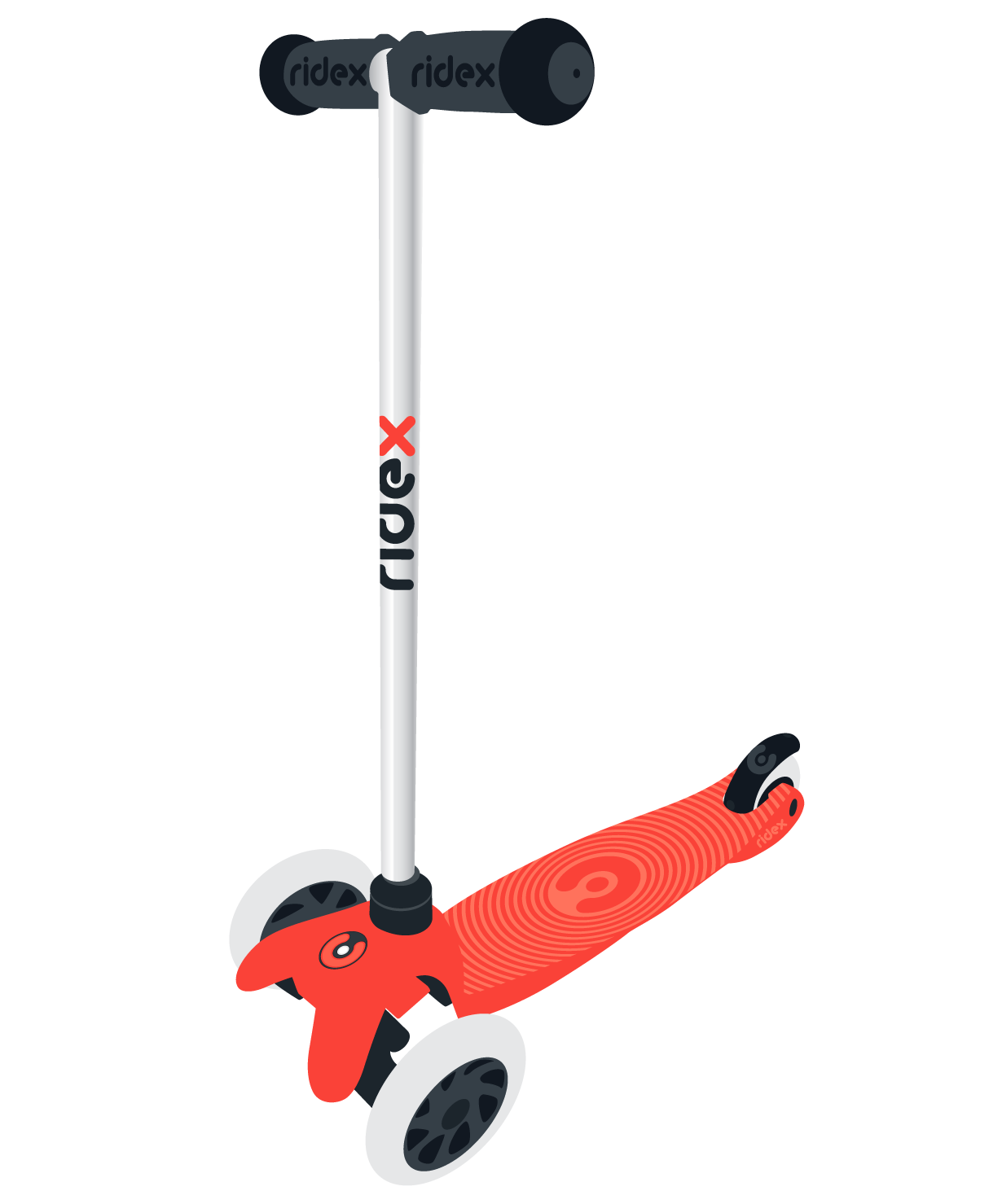 Самокат 3-колесный Zippy 2.0 3D 120/80 мм, красный