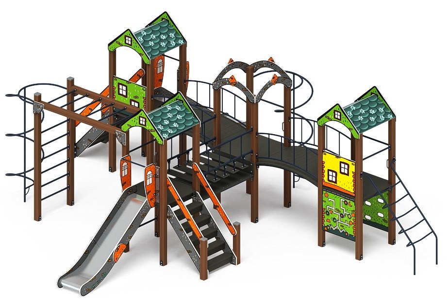 ДВОРИК ДЕТСТВА (Город) детский игровой комплекс ДИК 2.01.4.02-01 (H=1200)