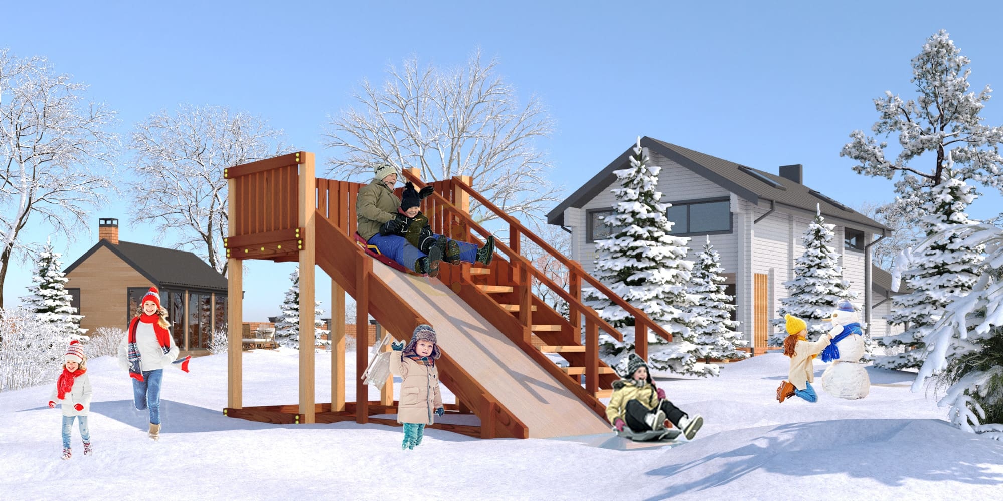 Зимняя горка ЗИМА 3 Савушка (скат 3 м)