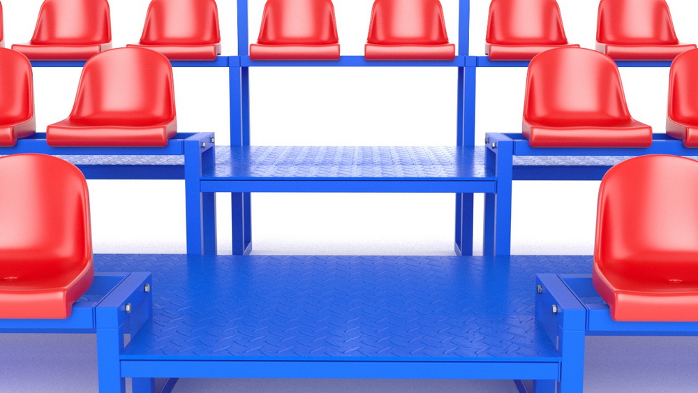 Трибуна с сидениями, шестирядная, с ограждением (20.011)