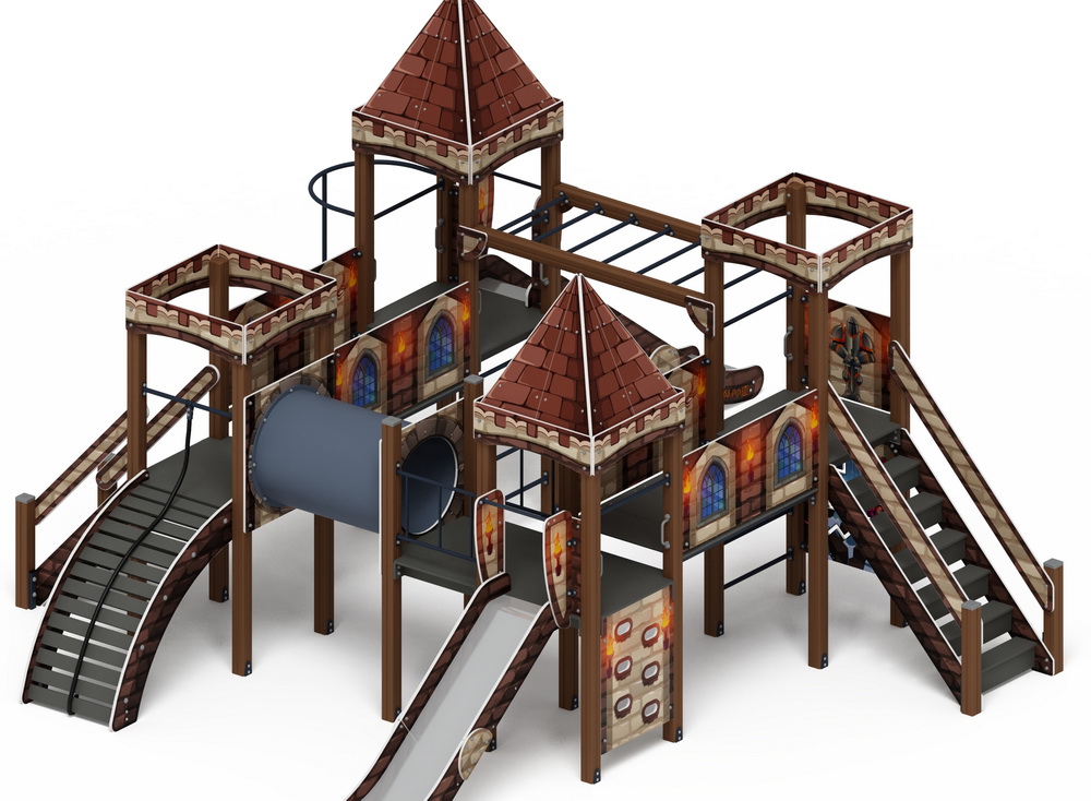 ЗАМОК детский игровой комплекс ДИК 2.18.02-12 (H=1200, H=1500)