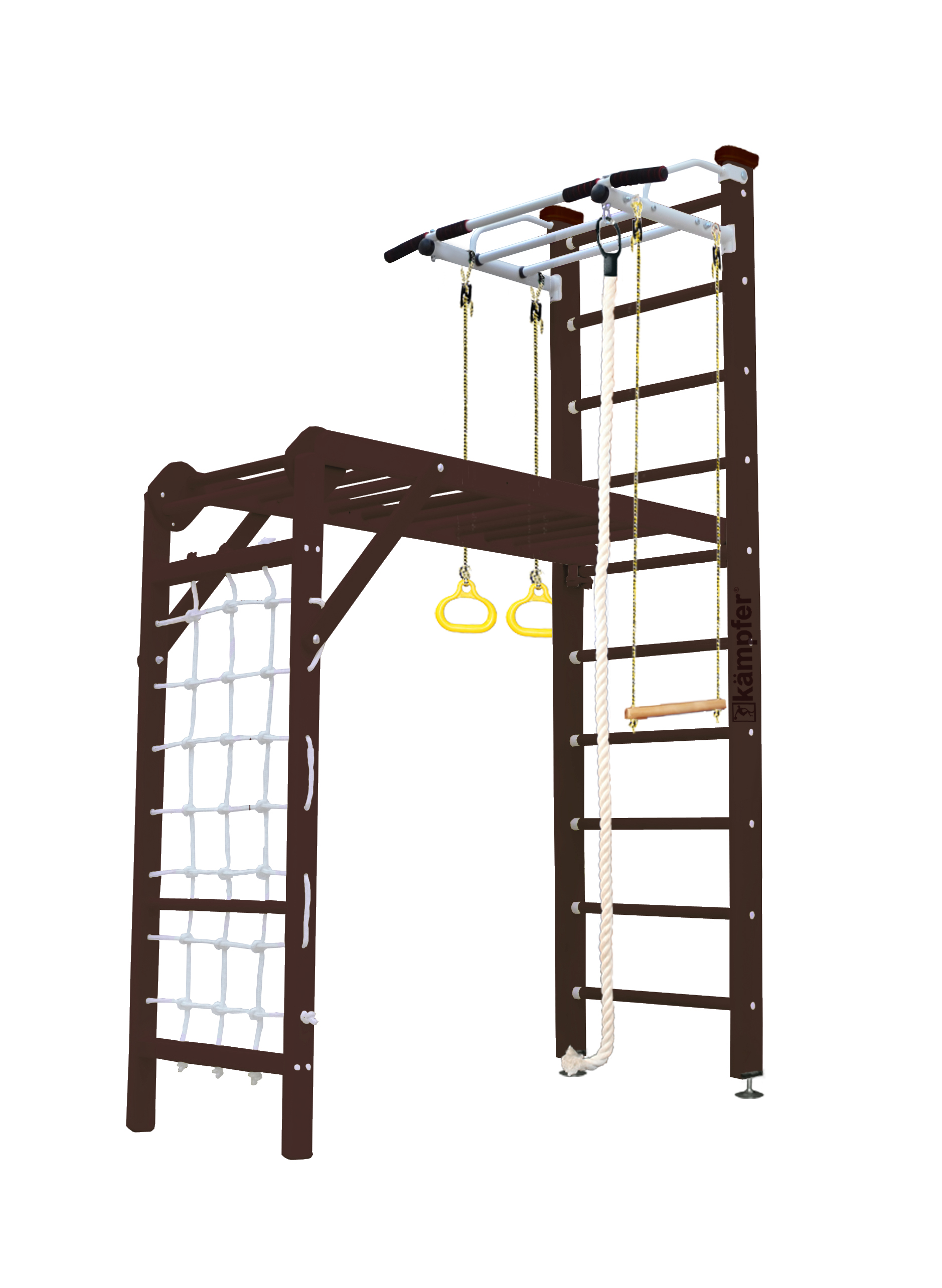 Шведская стенка Kampfer Union Ceiling (№5 Шоколадный Стандарт белый турник)