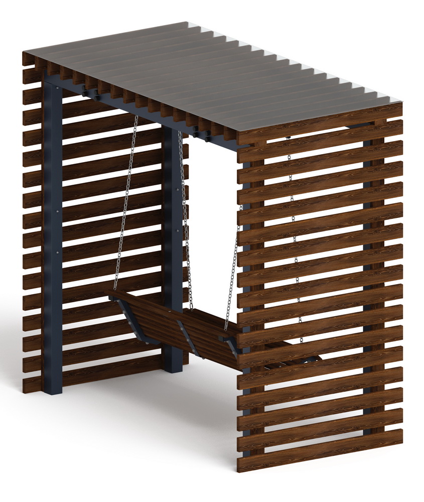 Пергола с качелями МФ 78.01.02 /с поликарбонатом/