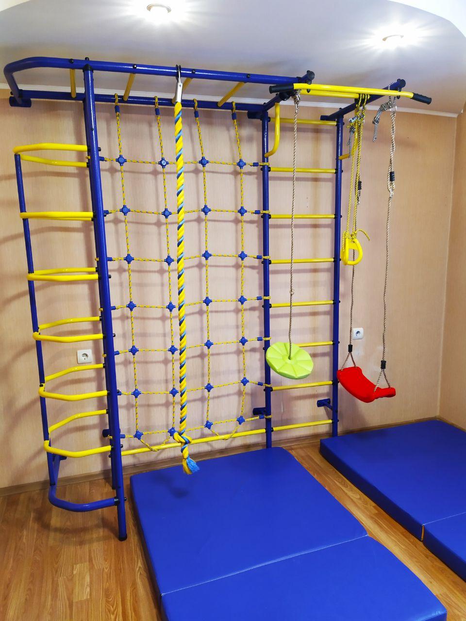 Детская шведская стенка Пионер С5С сине/жёлтый
