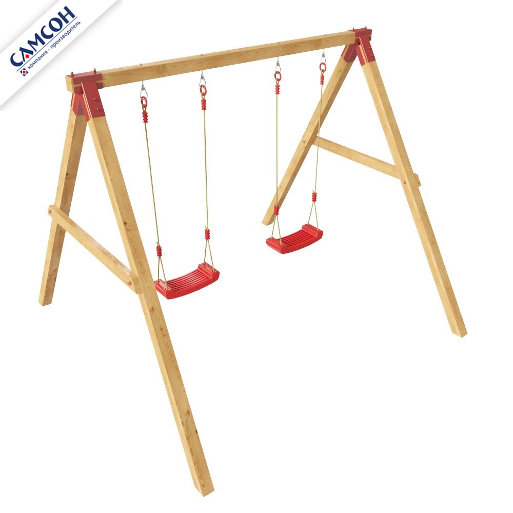 Уличные деревянные качели КОНГО Самсон (покрытие: масло сосна, венге)