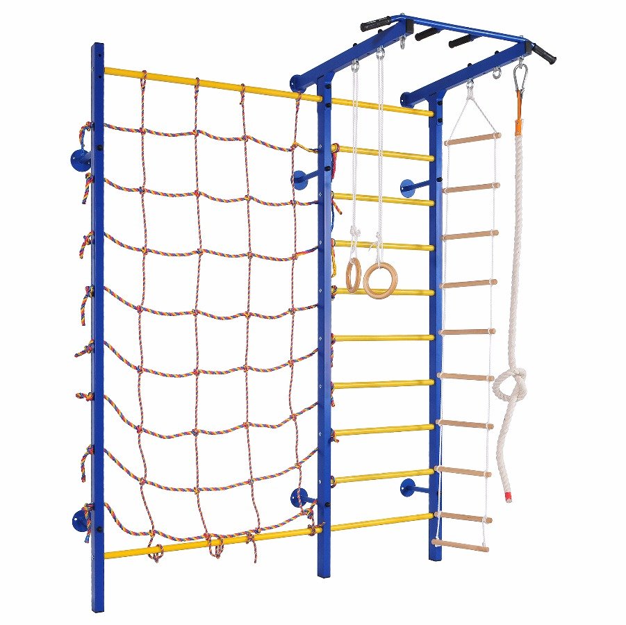 Домашний спортивный комплекс Семейный S, с сетью для лазания и турником