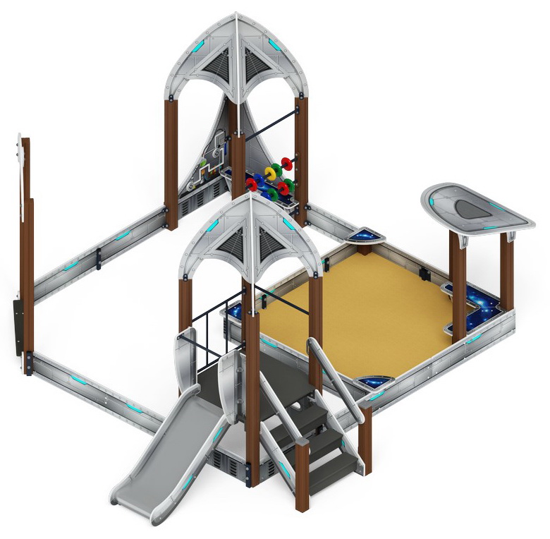 КОСМОПОРТ С ГОРКОЙ (H=750) песочный дворик (Серый) ИО 6.14.01-01