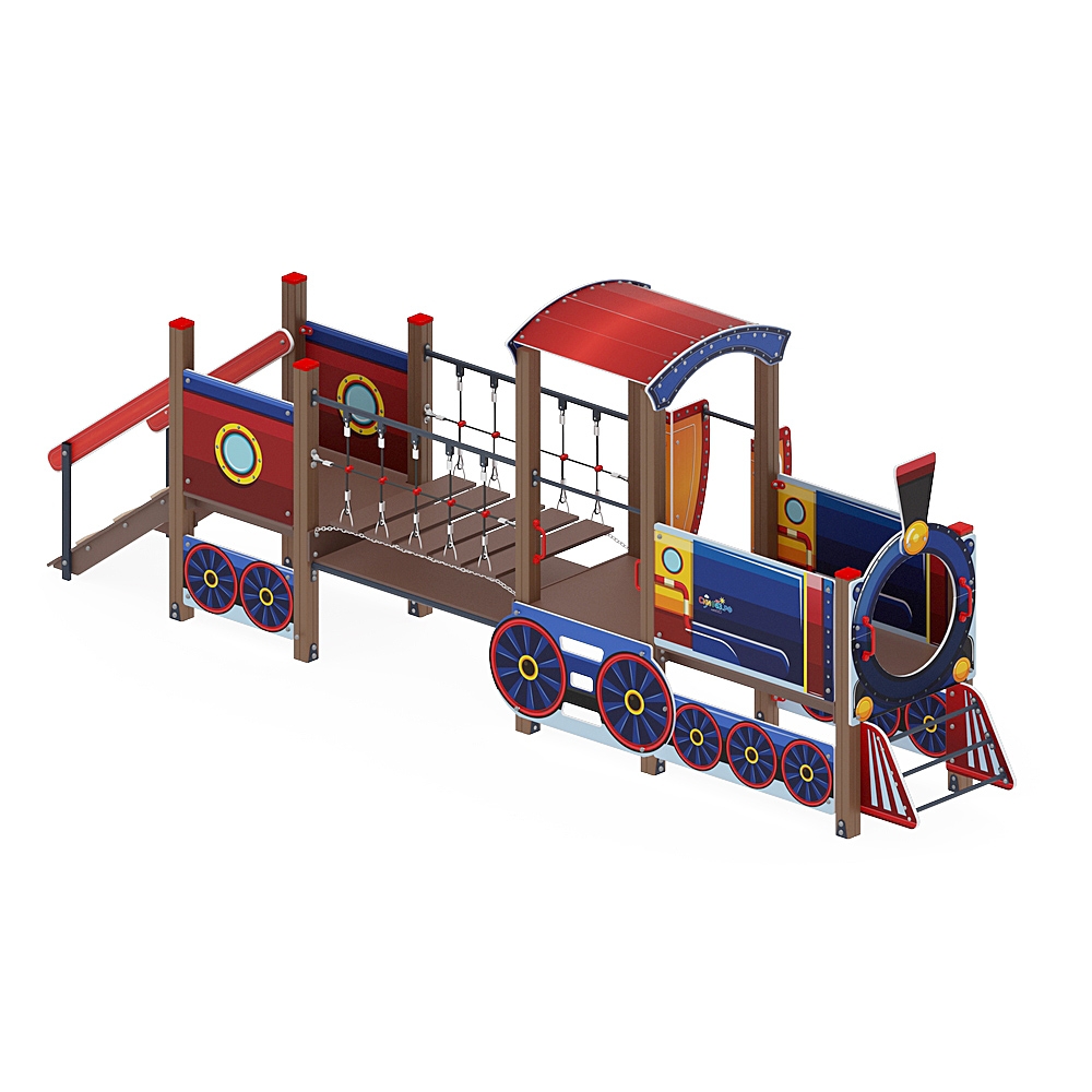 ПАРОВОЗИК (синий) детский игровой комплекс ДИК 1.03.5.02-01 (H=750)