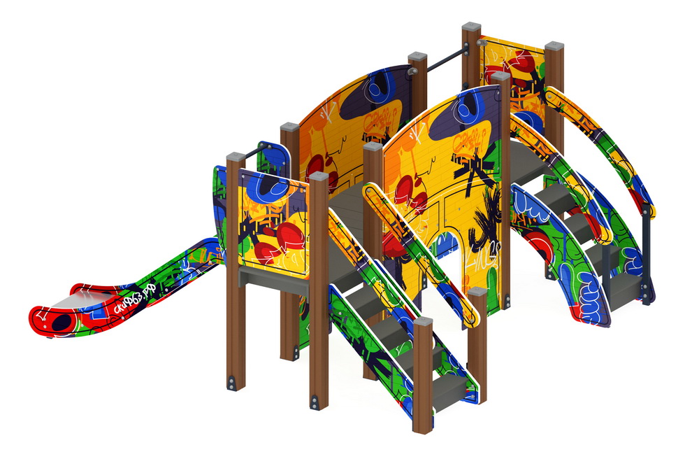КАРАПУЗ (Граффити) детский игровой комплекс ДИК 1.001.01-03 (Н=900)