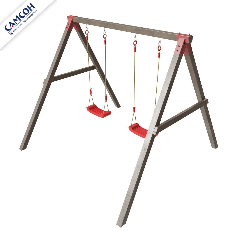 Уличные деревянные качели КОНГО Самсон (покрытие: масло сосна, венге)