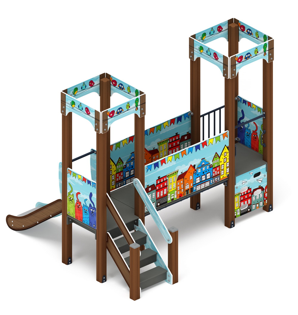 КОРОЛЕВСТВО (коты) детский игровой комплекс ДИК 1.15.02-11 (H=750)