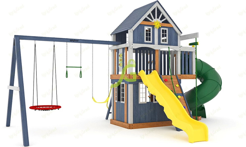 Детская площадка IgraGrad Шато 2 с трубой (Домик) мод.1, 2