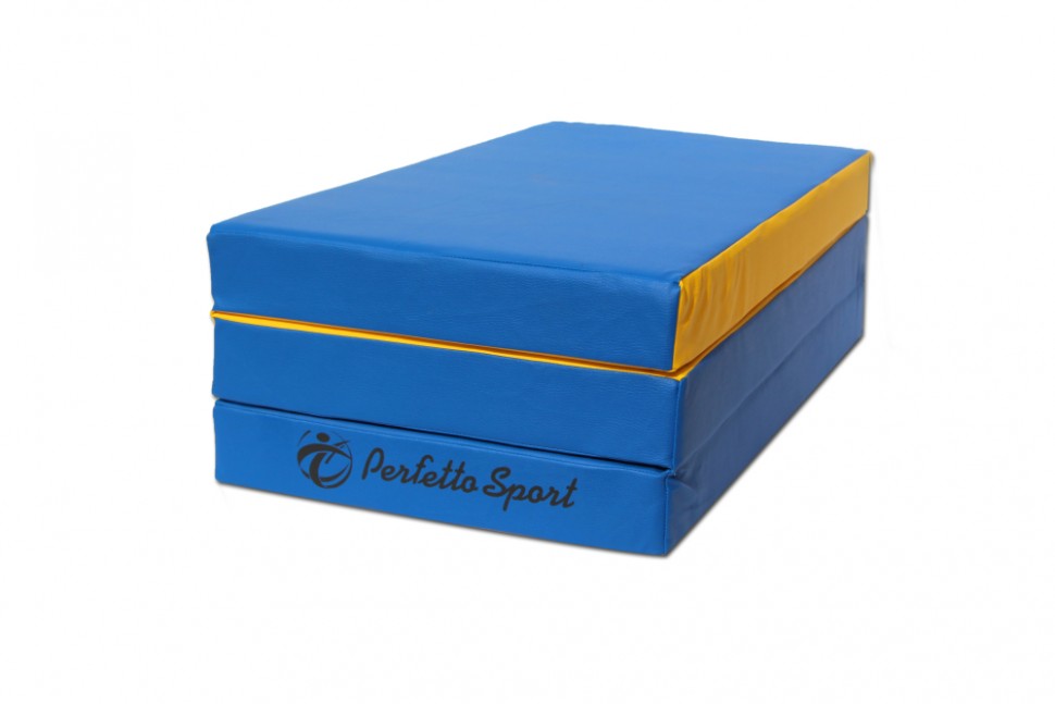 Мат № 4 (100 х 150 х 10) складной PERFETTO SPORT сине/жёлтый