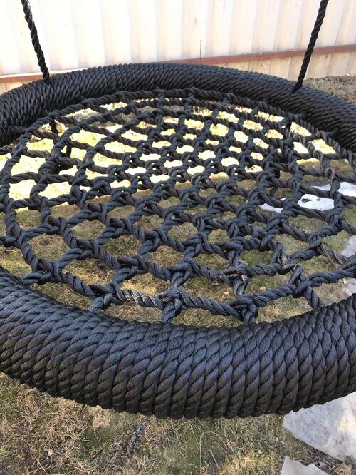 Качели-гнездо ХИТ 100 см толстый обод + толстая сеть