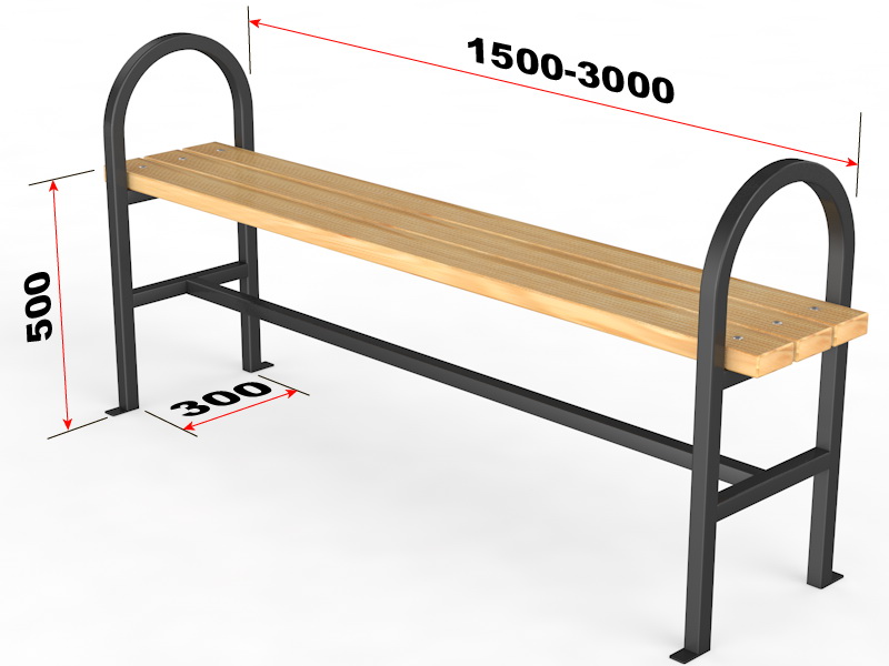 Уличная скамейка без спинки (14.6.400)