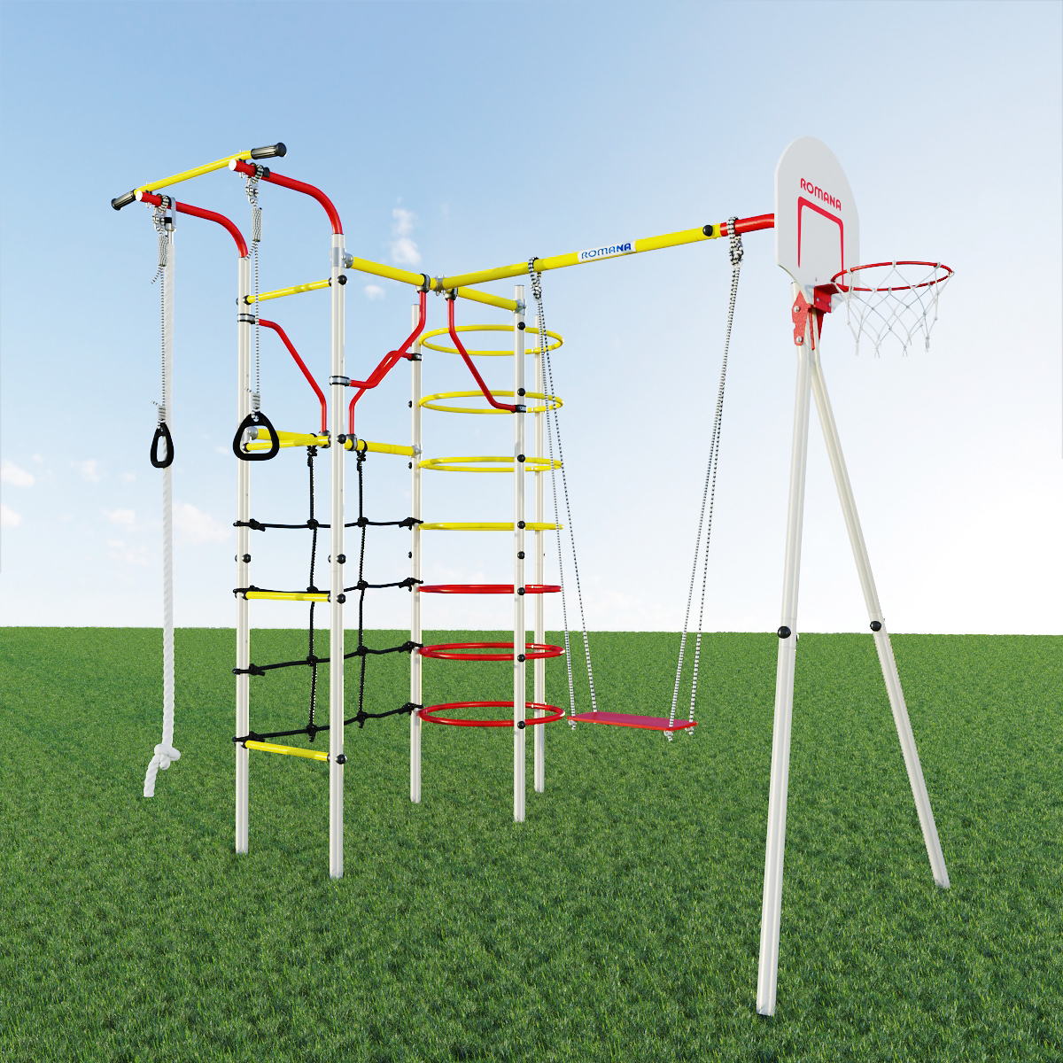 Дачный комплекс КОСМОДРОМ + ФАНЕРНЫЕ КАЧЕЛИ Romana (R 103.21.04 + 1.Д-26.00)