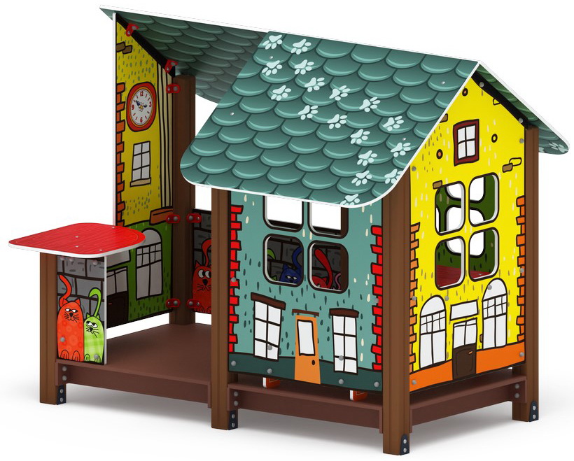 ДОМИК С ЧАСАМИ (Город) для детской площадки МФ 10.01.09-03