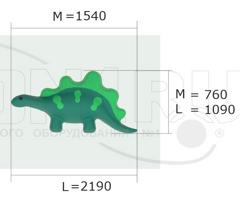 Резиновая фигура ZION Стегозавр (для парков и детских площадок)