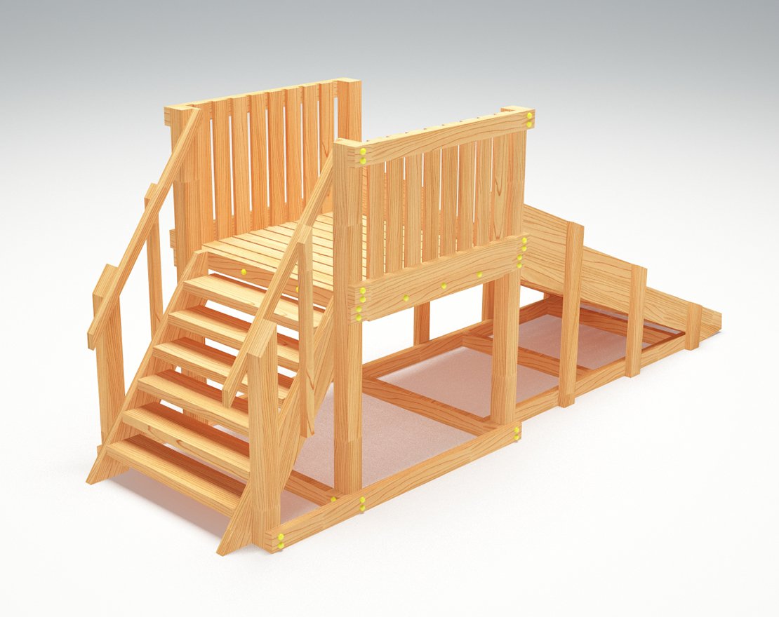 Зимняя горка ЗИМА WOOD-1 Савушка (скат 2,3 м)