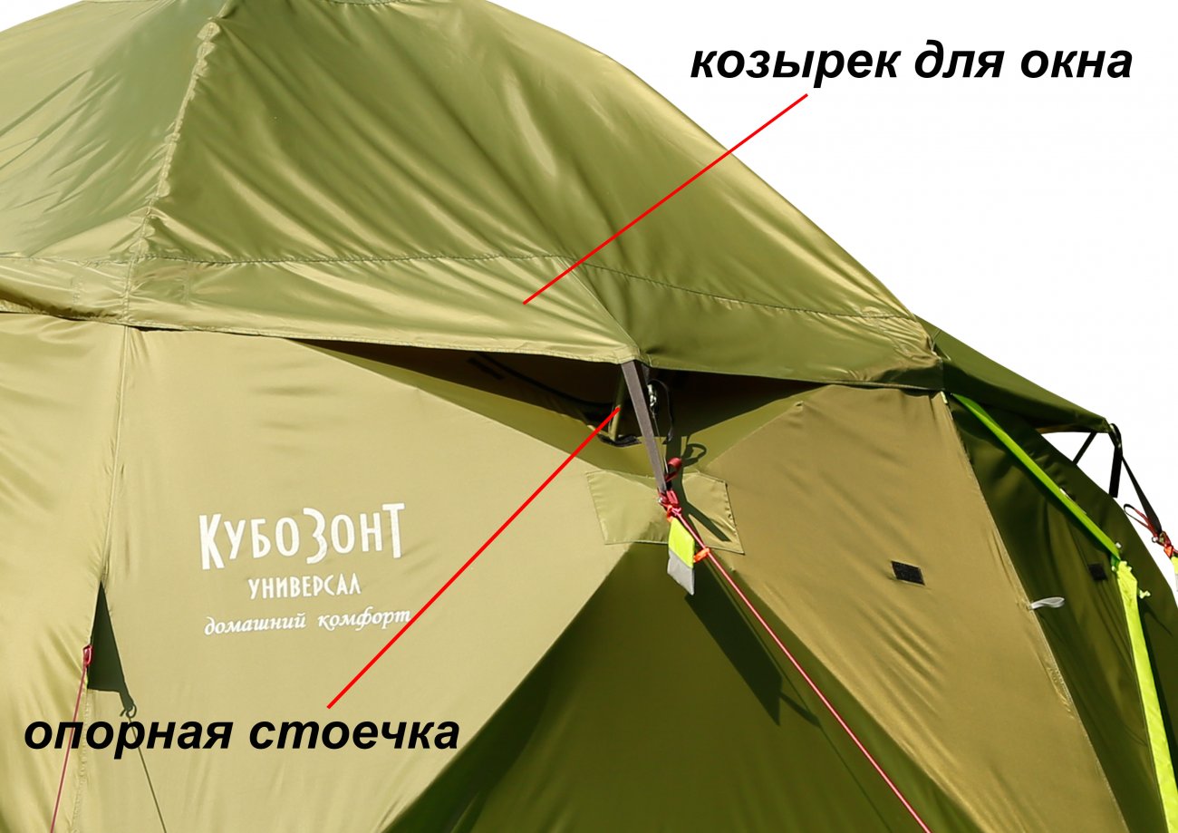 Универсальная палатка ЛОТОС КубоЗонт 6-У Классик Комплект №1 (влагозащитный колпак; гидродно; утепленный пол)
