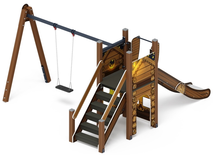 СЧАСТЛИВОЕ ДЕТСТВО (Эко) детский игровой комплекс ДИК 2.01.01-02 (H=1200)