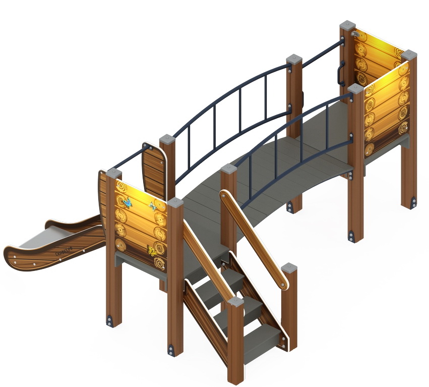 КАРАПУЗ (Эко) детский игровой комплекс ДИК 1.001.03-02 (H=750)