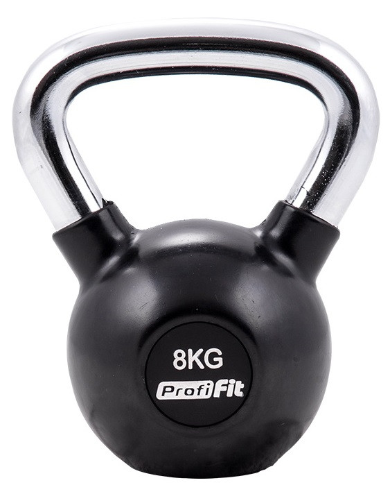 Гиря обрезиненная с хромированной ручкой 8 кг PROFI-FIT