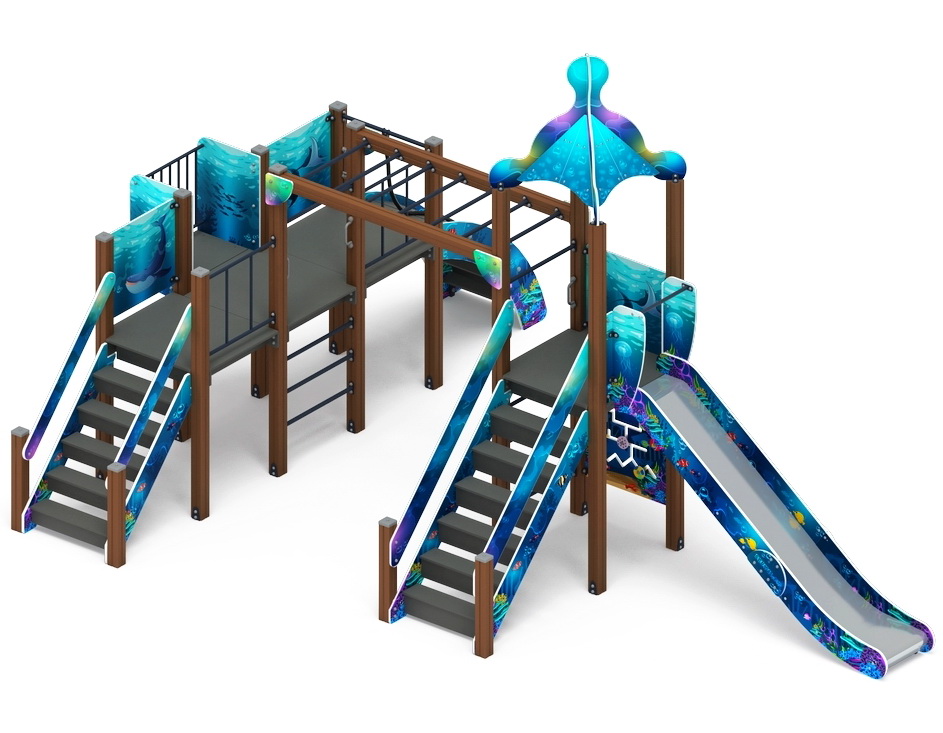 МОРСКОЙ детский игровой комплекс ДИК 2.17.03-01 (H=1500)