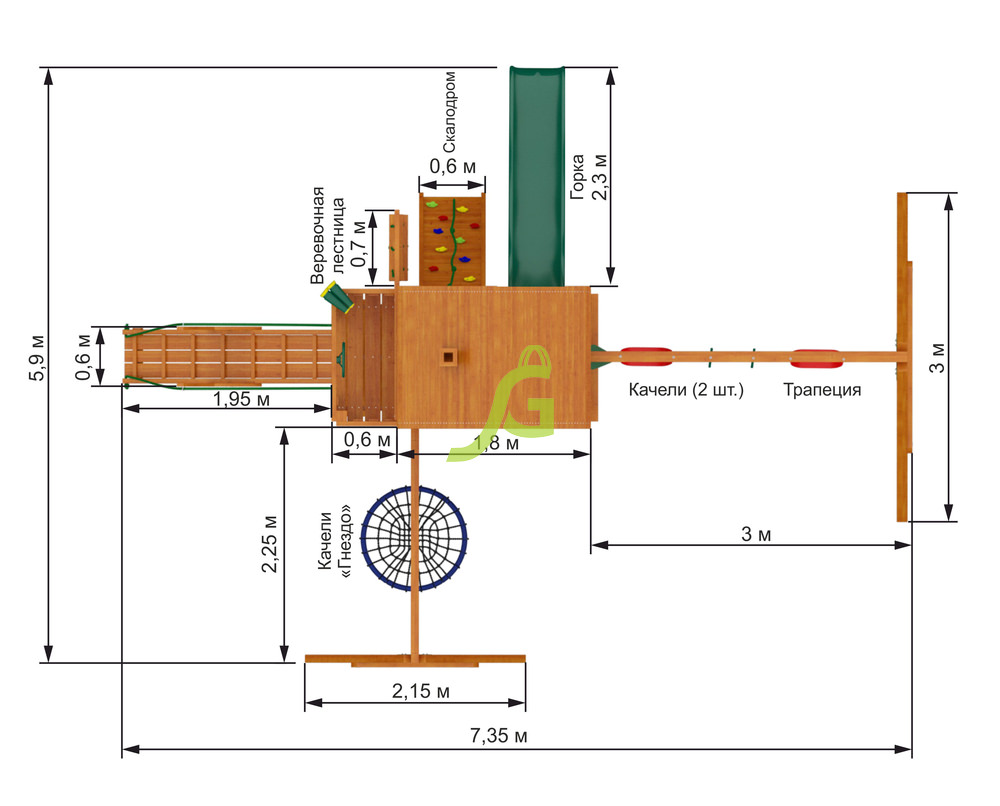 Детская площадка IgraGrad Пиратский дом (дерево)