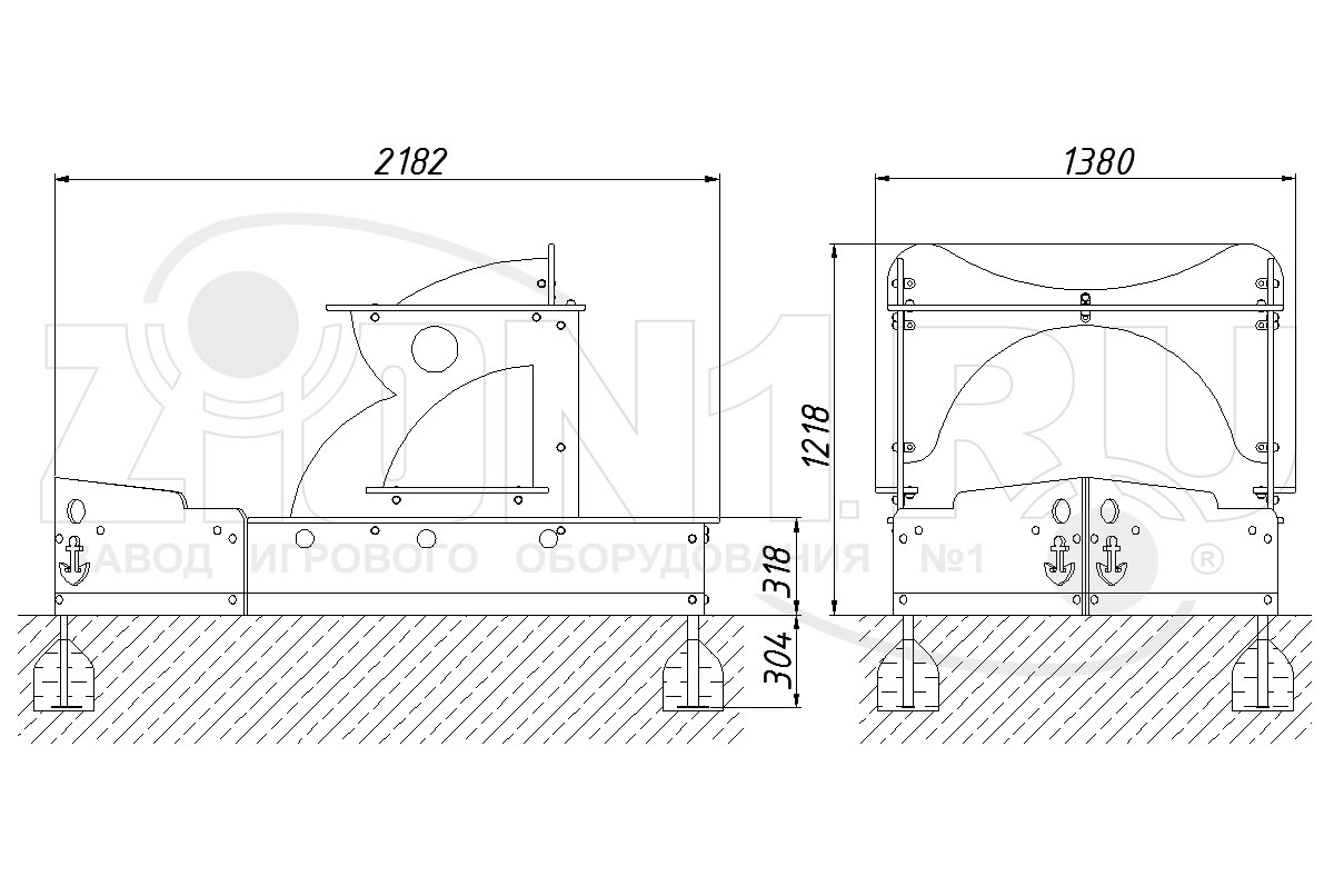 Детская песочница-макет ZION Кораблик (П011)