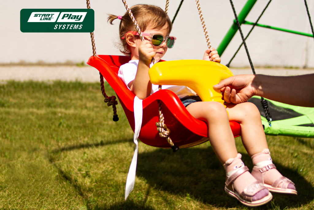 Cиденье для качели с фиксацией (красно-желтое) slp systems