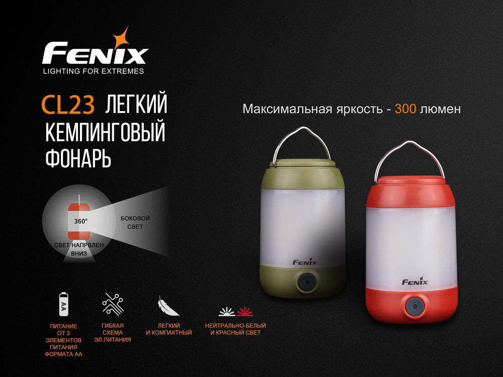 Фонарь Fenix CL23, зеленый