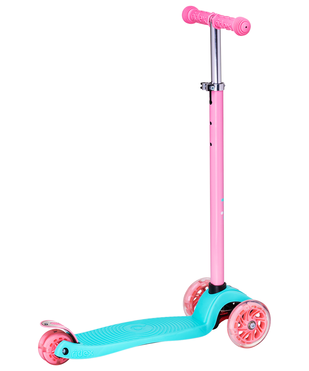 Самокат 3-колесный Snappy 3D, 120/80 мм, мятный/розовый