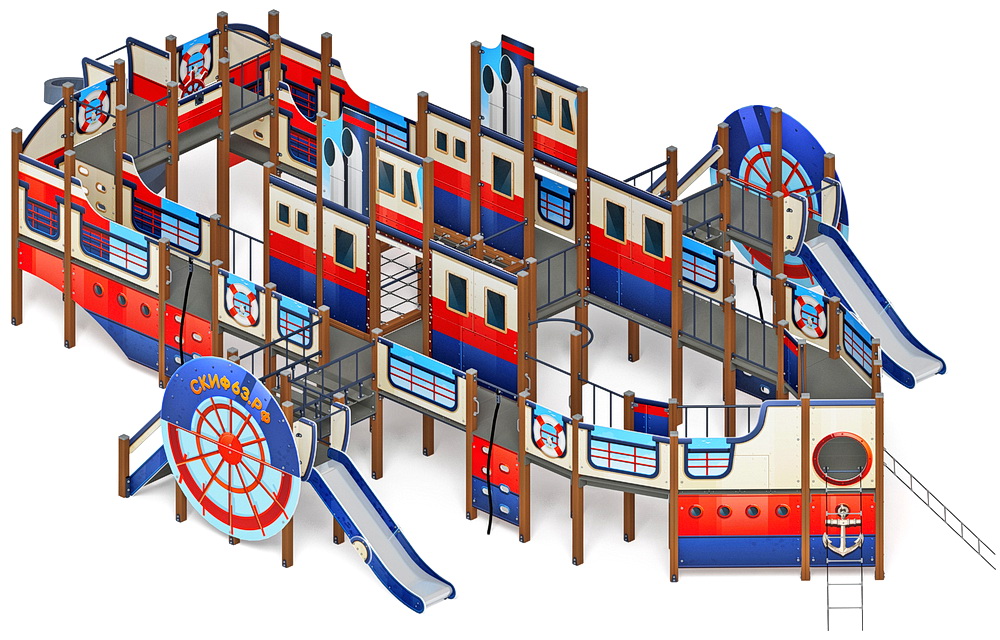 ПАРОХОД детский игровой комплекс ДИК 2.03.3.05-01 (H=1200, H=2000)