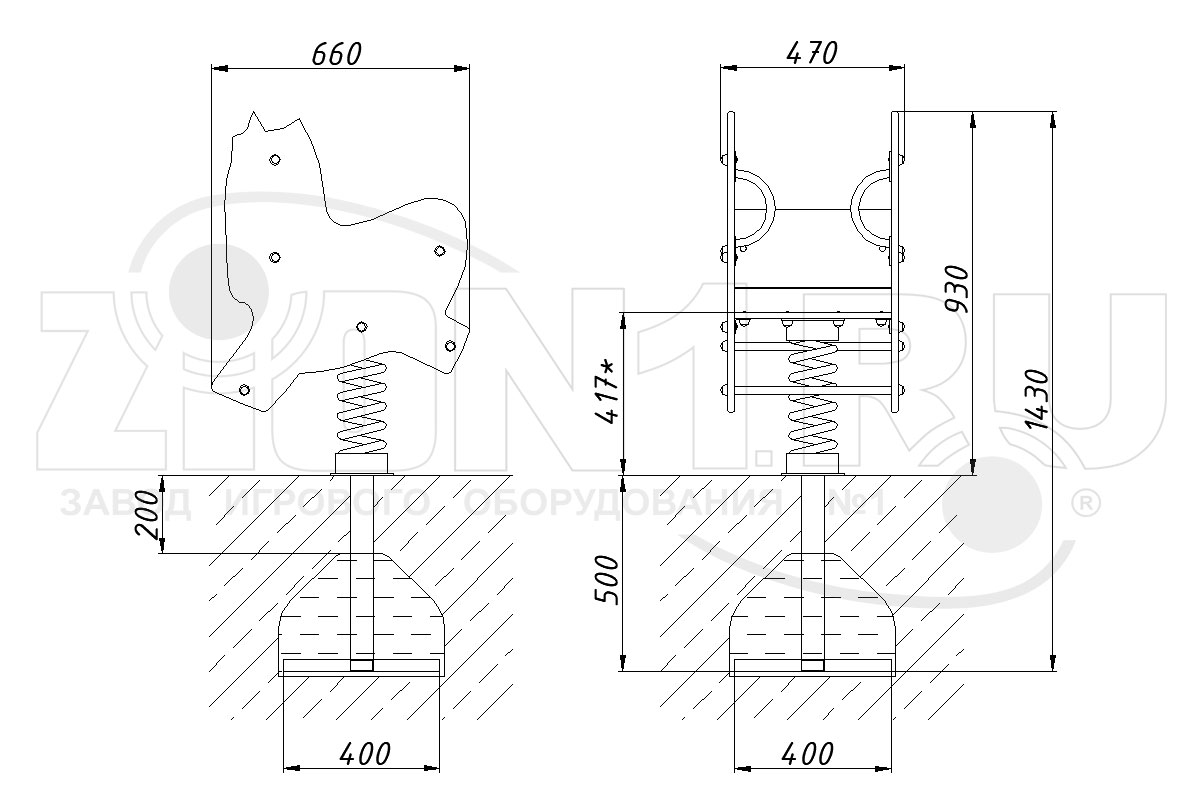 Качалка на пружине ZION Зебра (КЧ079)