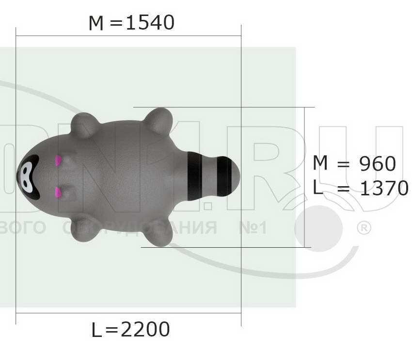 Резиновая фигура ZION Енотик (для парков и детских площадок)