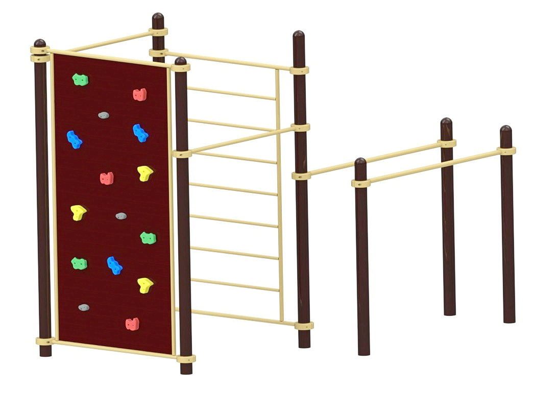 Спортивный комплекс со скалодромом YSK109, 76 мм, серый, серый