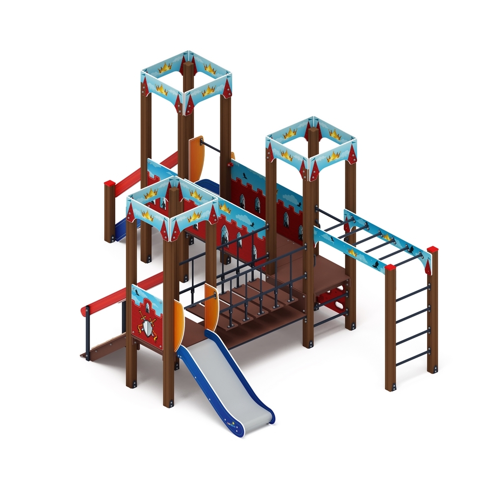 КОРОЛЕВСТВО (красное) детский игровой комплекс ДИК 1.15.08-03 (H=750)