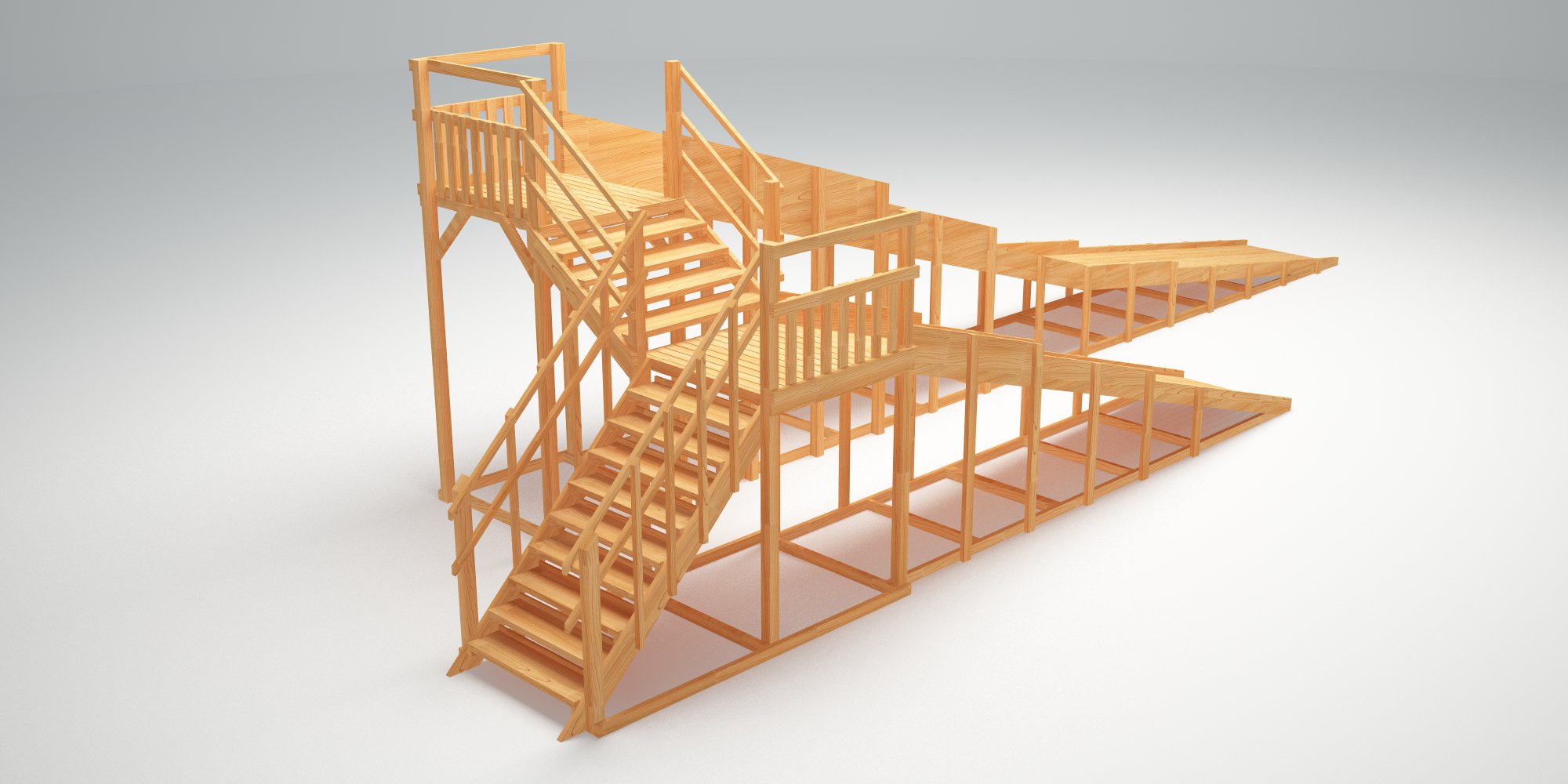 Зимняя горка ЗИМА WOOD-9 Савушка (скаты 6 и 12 м)