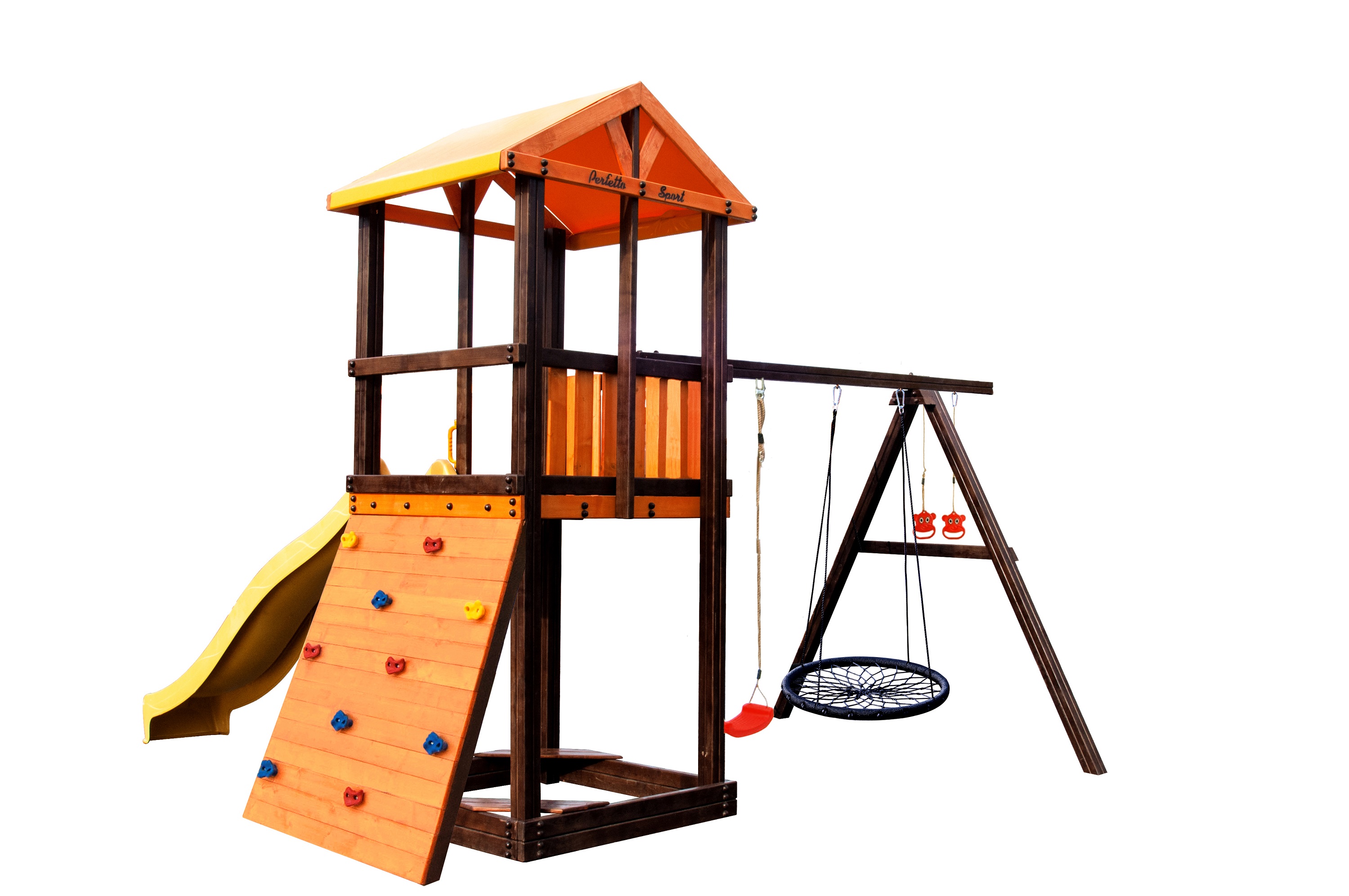 Игровой комплекс Perfetto sport «Pitigliano-5» + качели "Паутина"