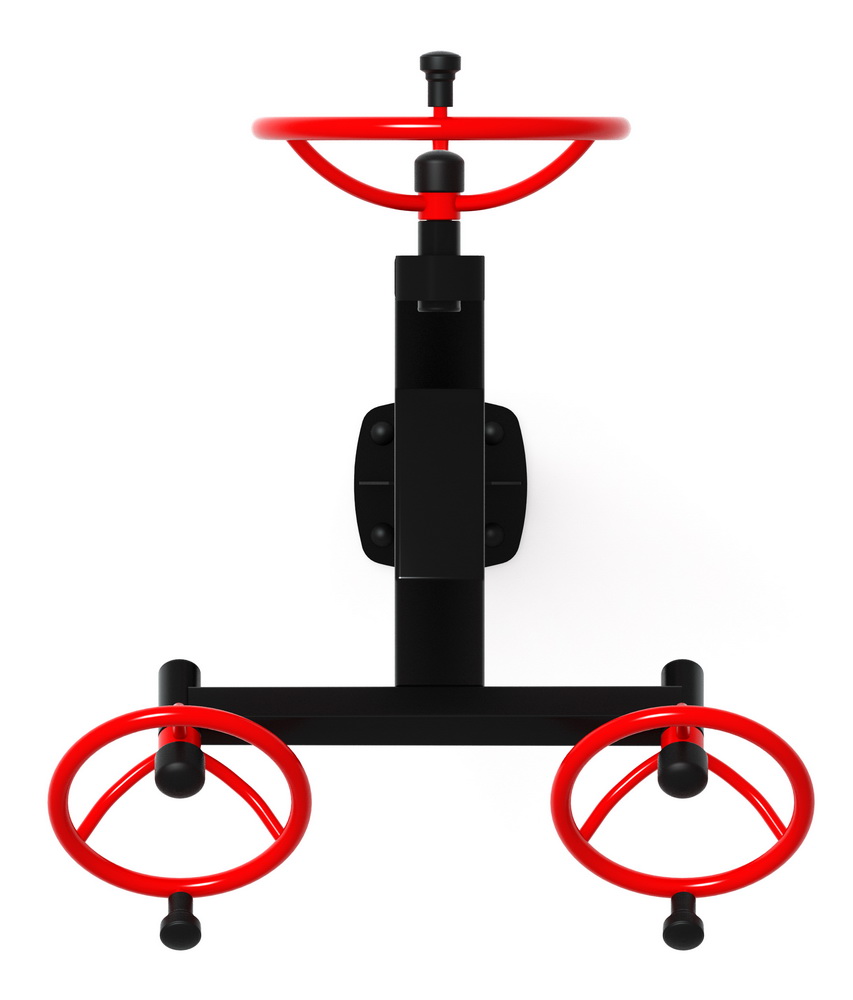 Тренажер уличный РУЛИ (3 руля положение сидя) красный СТ 104-11