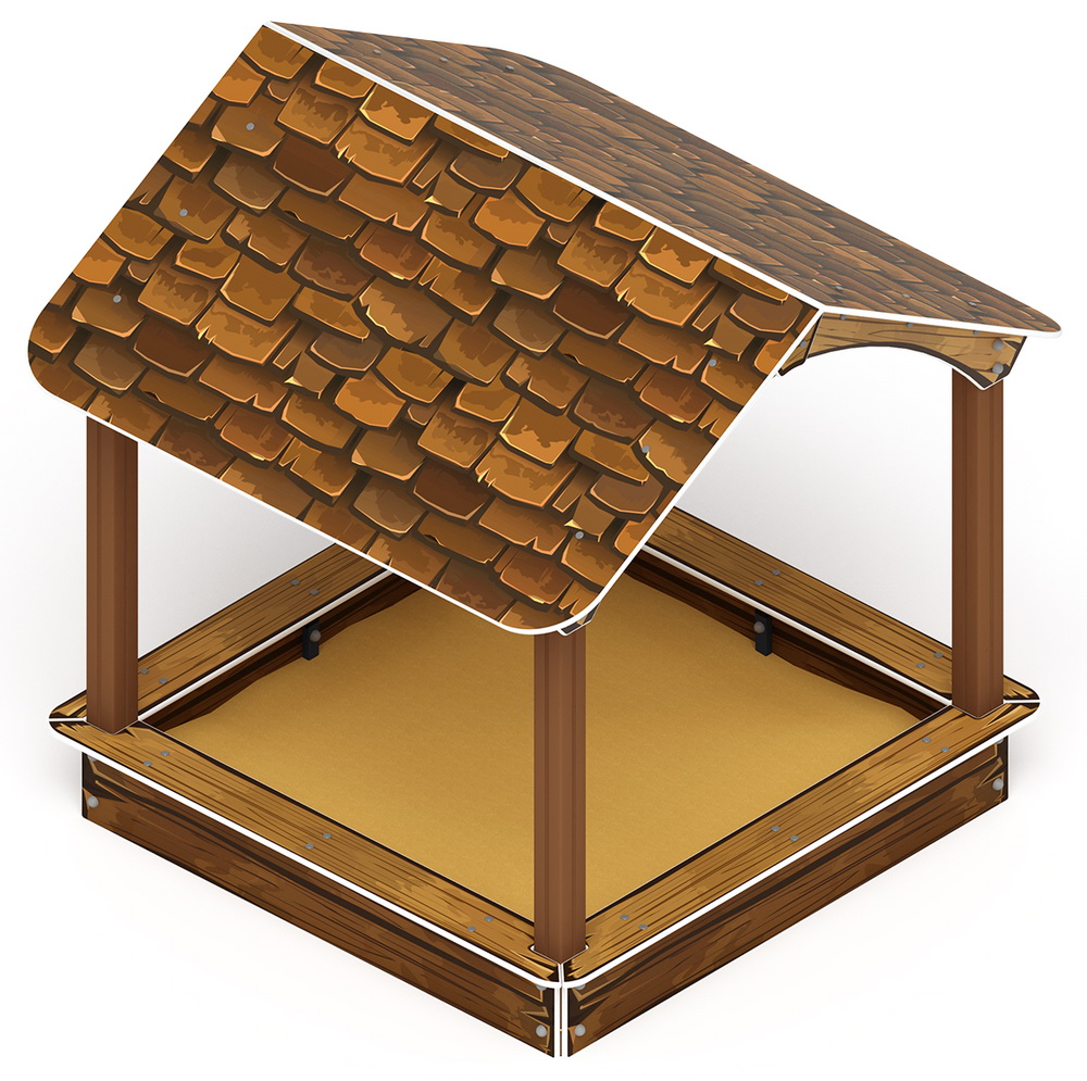 ДОМИК песочный дворик с навесом (Коричневый) ИО 6.01.02-01