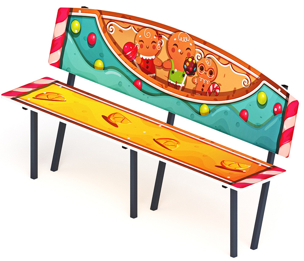 Скамейка ПРЯНИЧНЫЙ ДОМИК для детской площадки МФ 41.01.01-04