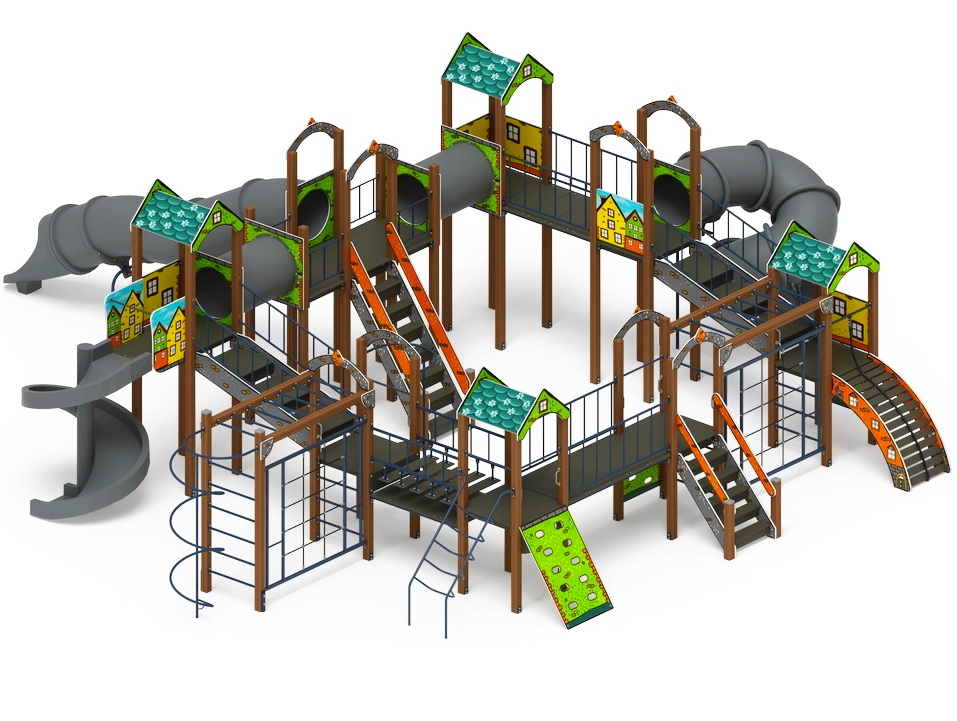 ОСТРОВ ДЕТСТВА (Город) детский игровой комплекс ДИК 2.01.8.02-31 (Н=2000, Н=2000, Н=2000)