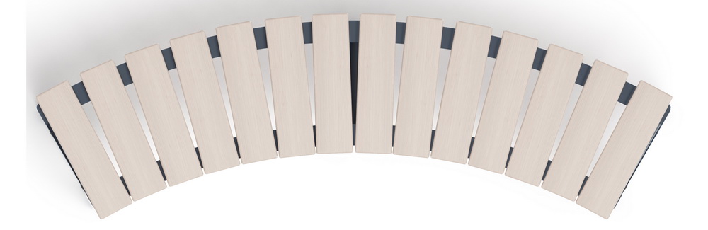 Модульная скамья радиальная (беленый дуб) МФ 42.01.17-01