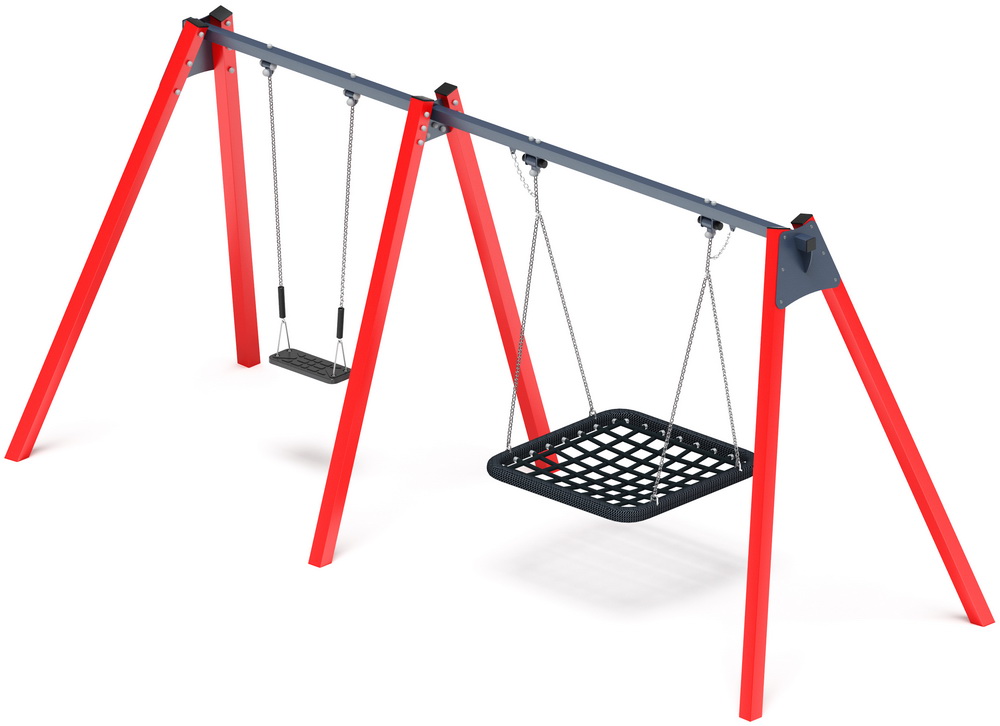 Качели М2 двойные ИО 12.06.03.01-01 (красные)